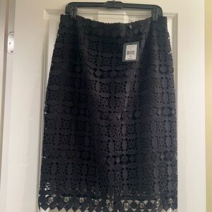 Nanette Lepore Black Lace Midi Skirt